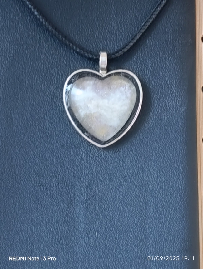 Collier Coeur Noir et blanc 