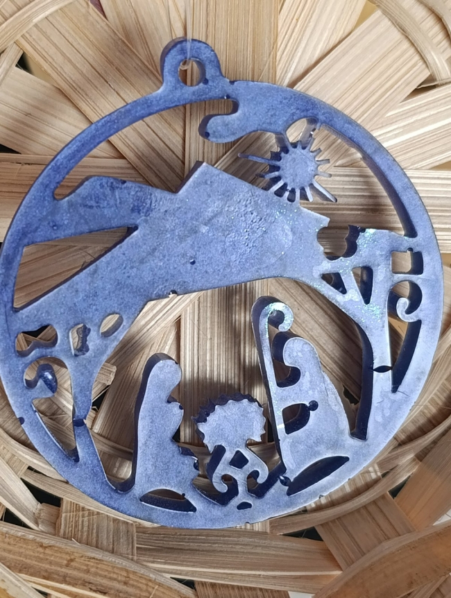 Décoration de Noel Crèche bleu